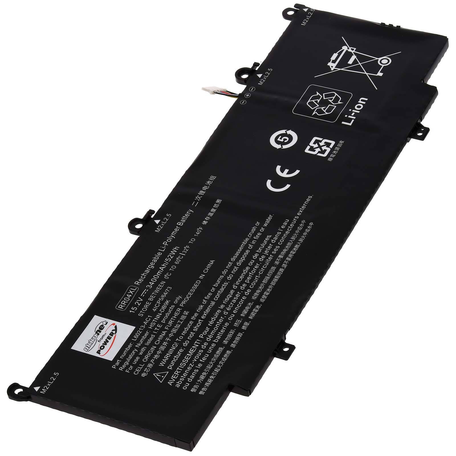 Powery Akku für HP Spectre X360 Convertible 13-AW2519NZ Laptop, 15,4V, Li-Polymer