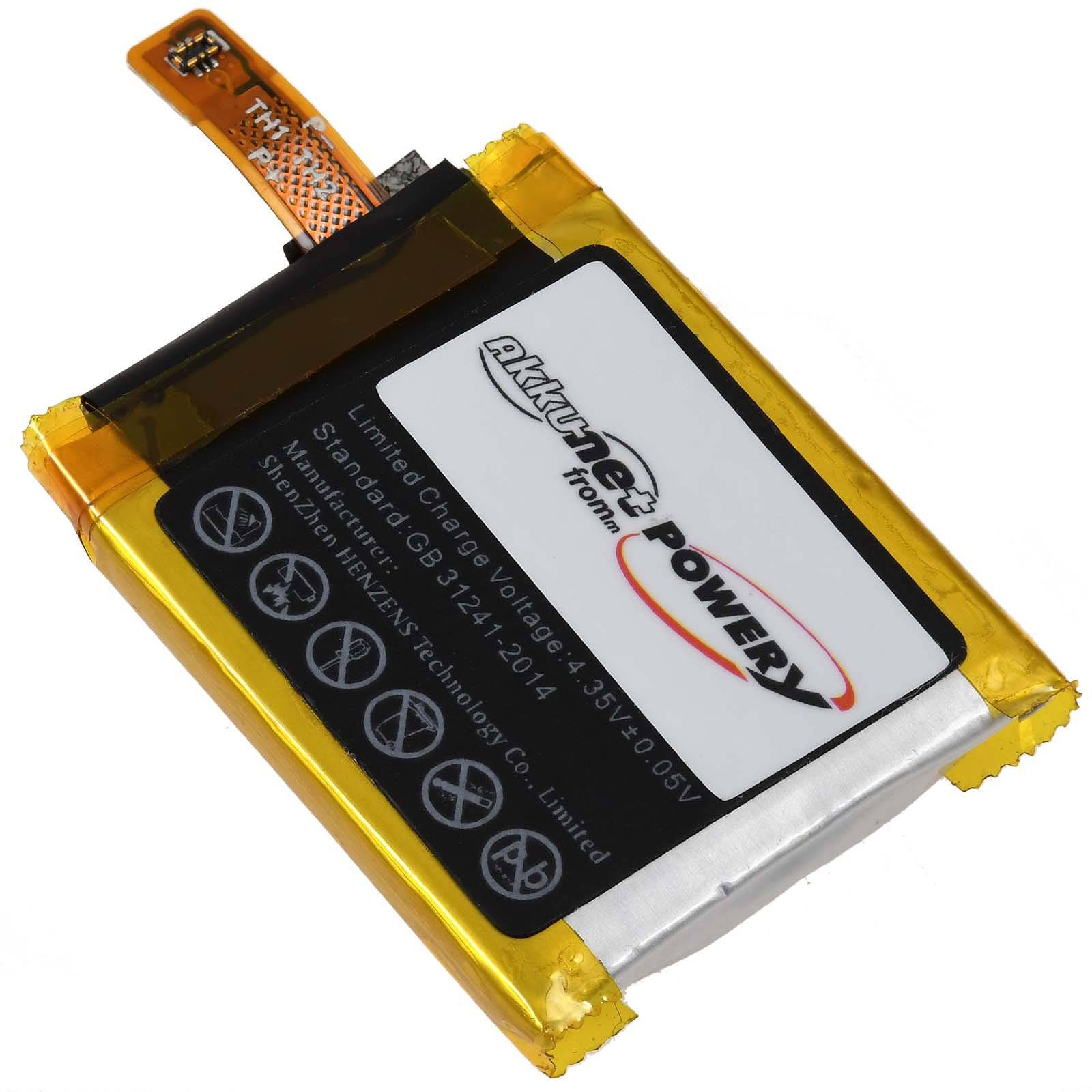 Powery Akku passend für Smartwatch Fossil Launches LTE Typ APP00277, 3,8V, Li-Polymer