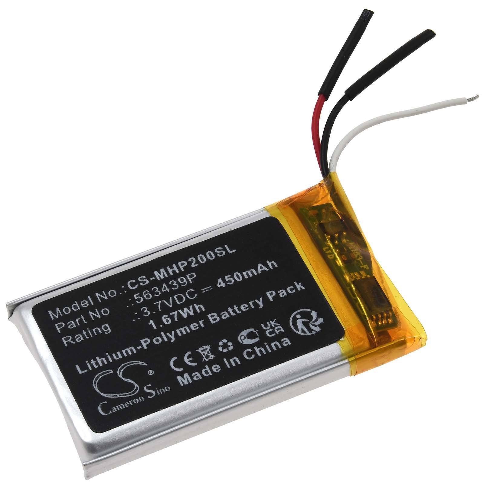 Powery Akku für Microsoft Surface 2 wireless Kopfhörer Headphones, 3,7V, Li-Polymer