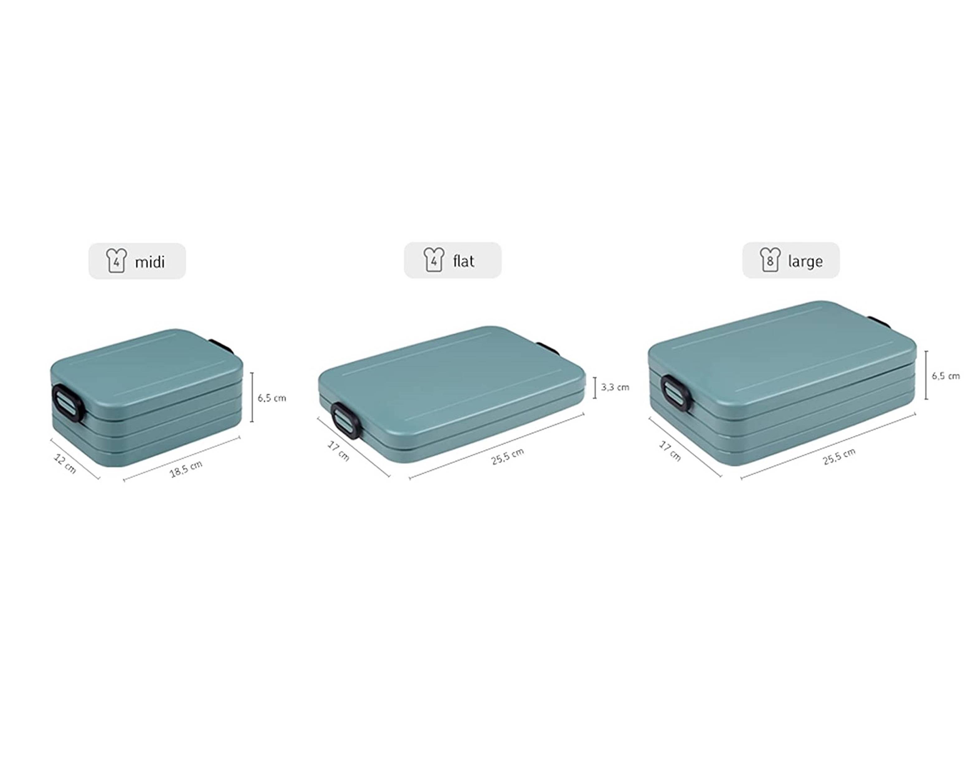 Mepal 2-tlg Take a Break Set  Vivid Green  Groß/Klein  Lunchbox mit Trennwand  ideal für Mealprep  spülmaschinenfest, ABS