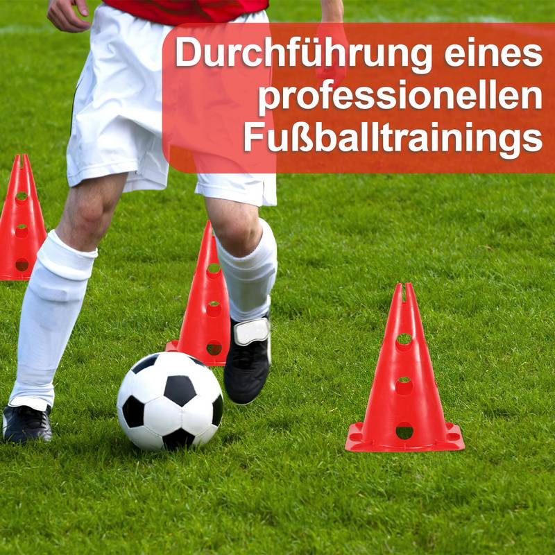 Steckhürdenset 12-tlg Training Hürden Speed Höhenverstellbar mit 12 Kegel + 6 Stangen Multi-Sport Trainingshilfe, Sprinttraining Hürden für Fuß