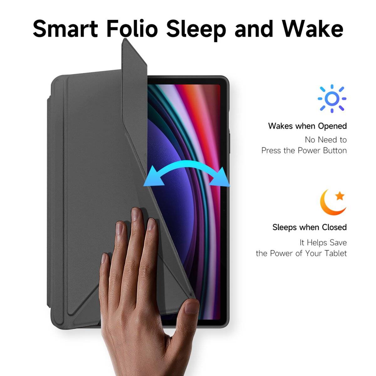 Dux Ducis Magi Schutzhülle Tablet-Hülle mit Standfunktion kompatibel mit Samsung Galaxy Tab S9 Schwarz