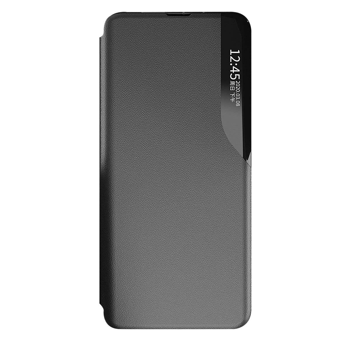 Eco Leather View Hülle mit Klappständer für Samsung Galaxy A05s Schwarz