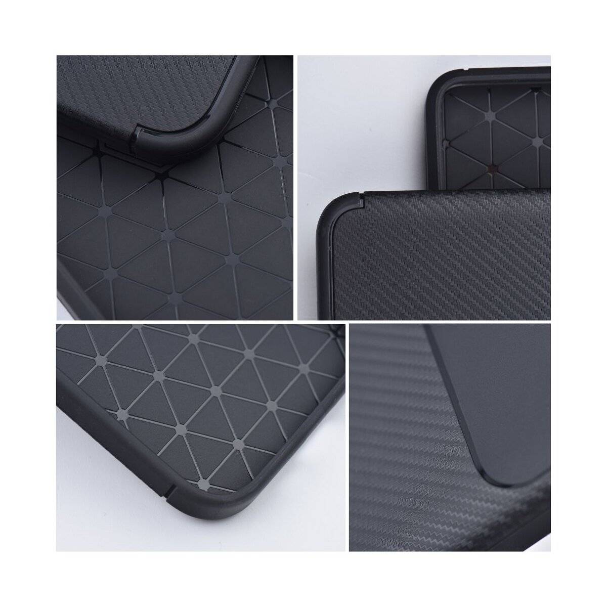 Silikon Hülle Bumper Carbon für Samsung Galaxy Xcover 7 Schwarz