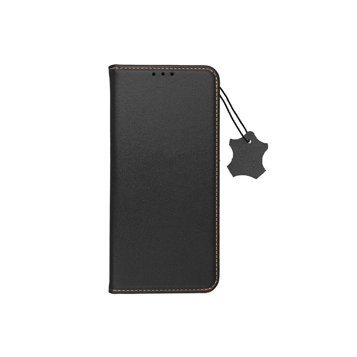 Smart Pro Echt Buchtasche Leder Handy-Hülle für Xiaomi Redmi Note 13 5G Schwarz