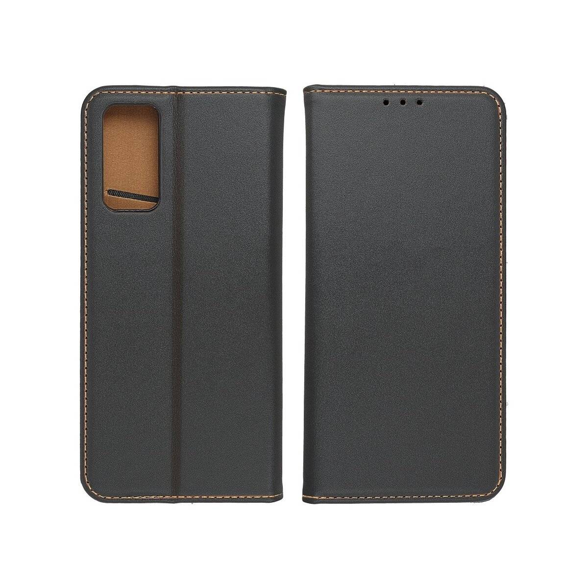 Smart Pro Echt Buchtasche Leder Handy-Hülle für Xiaomi Redmi Note 13 5G Schwarz