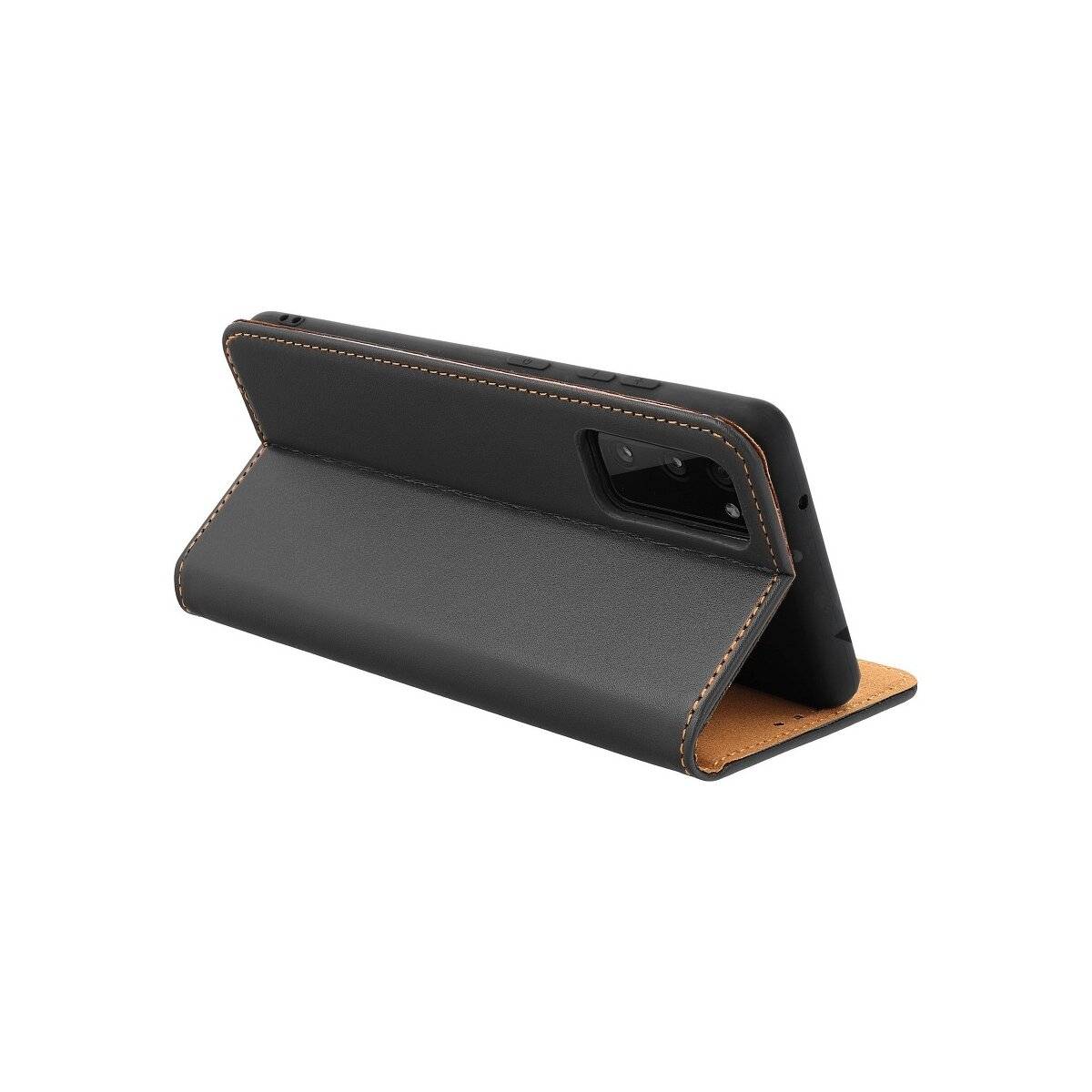 Smart Pro Echt Buchtasche Leder Handy-Hülle für Xiaomi Redmi Note 13 5G Schwarz