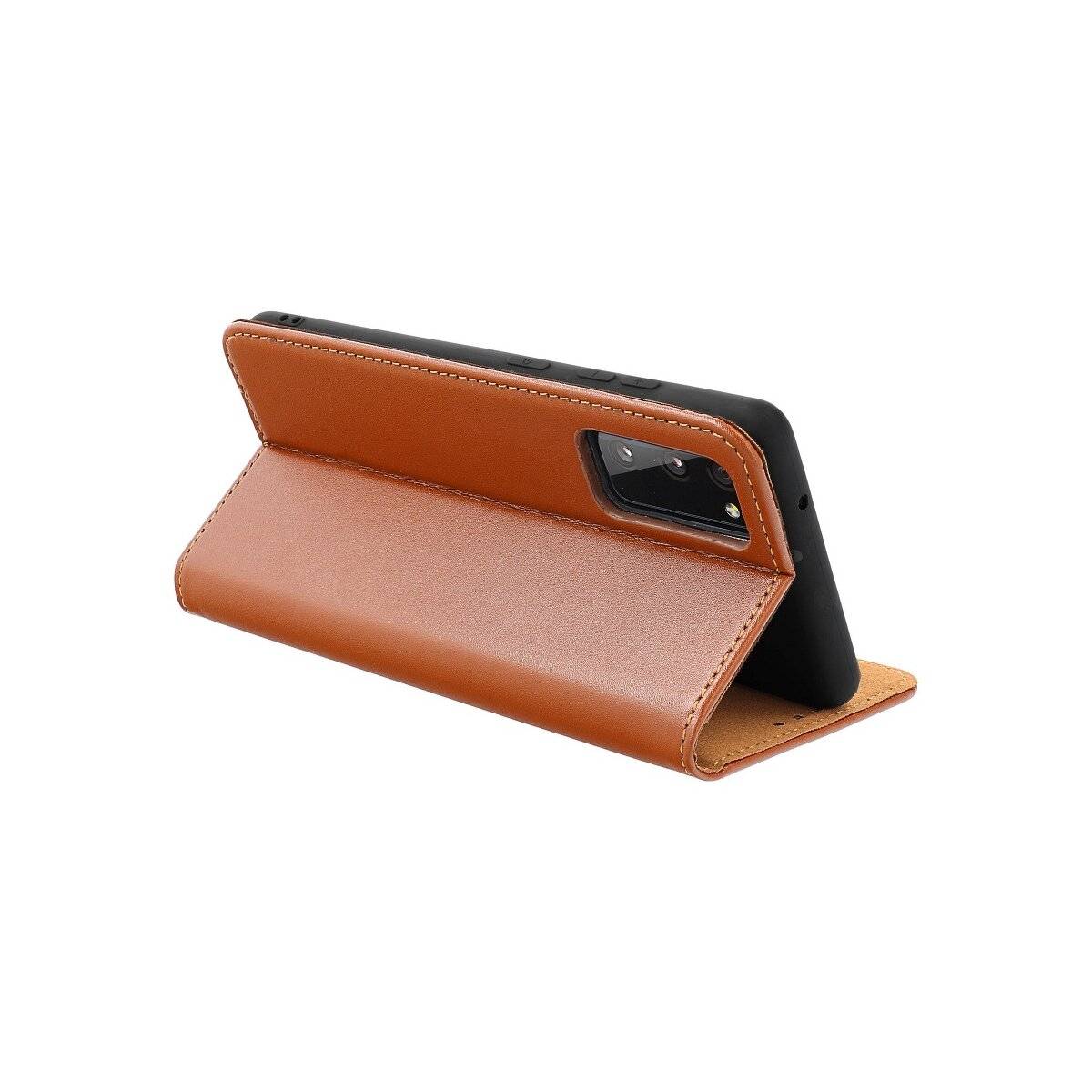 Smart Pro Echt Buchtasche Leder Handy-Hülle für Xiaomi Redmi Note 13 5G Braun