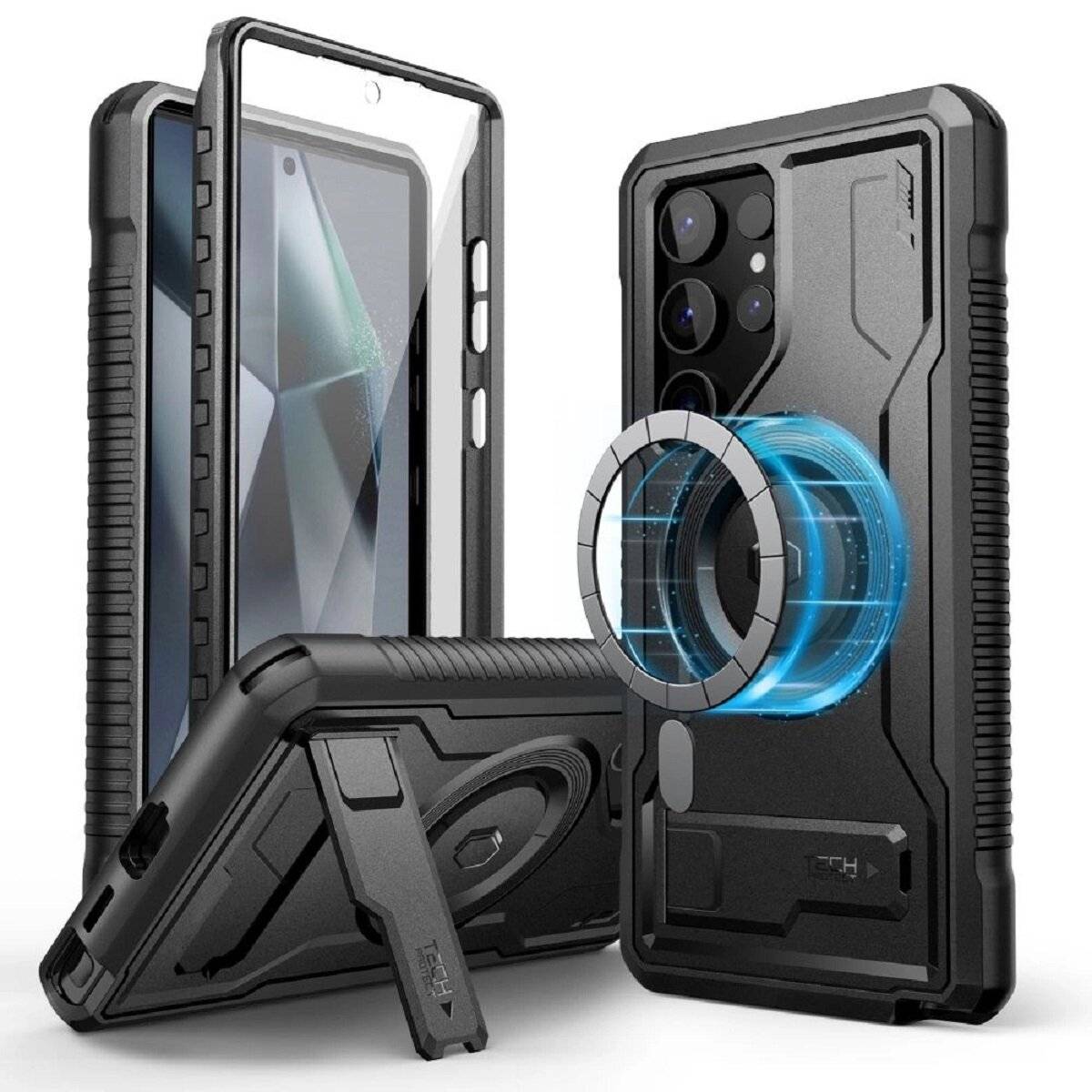 TechProtect Kevlar Handyhülle 360° rundum Schutz Smartphone Hülle Kompatibel mit Samsung Galaxy S24