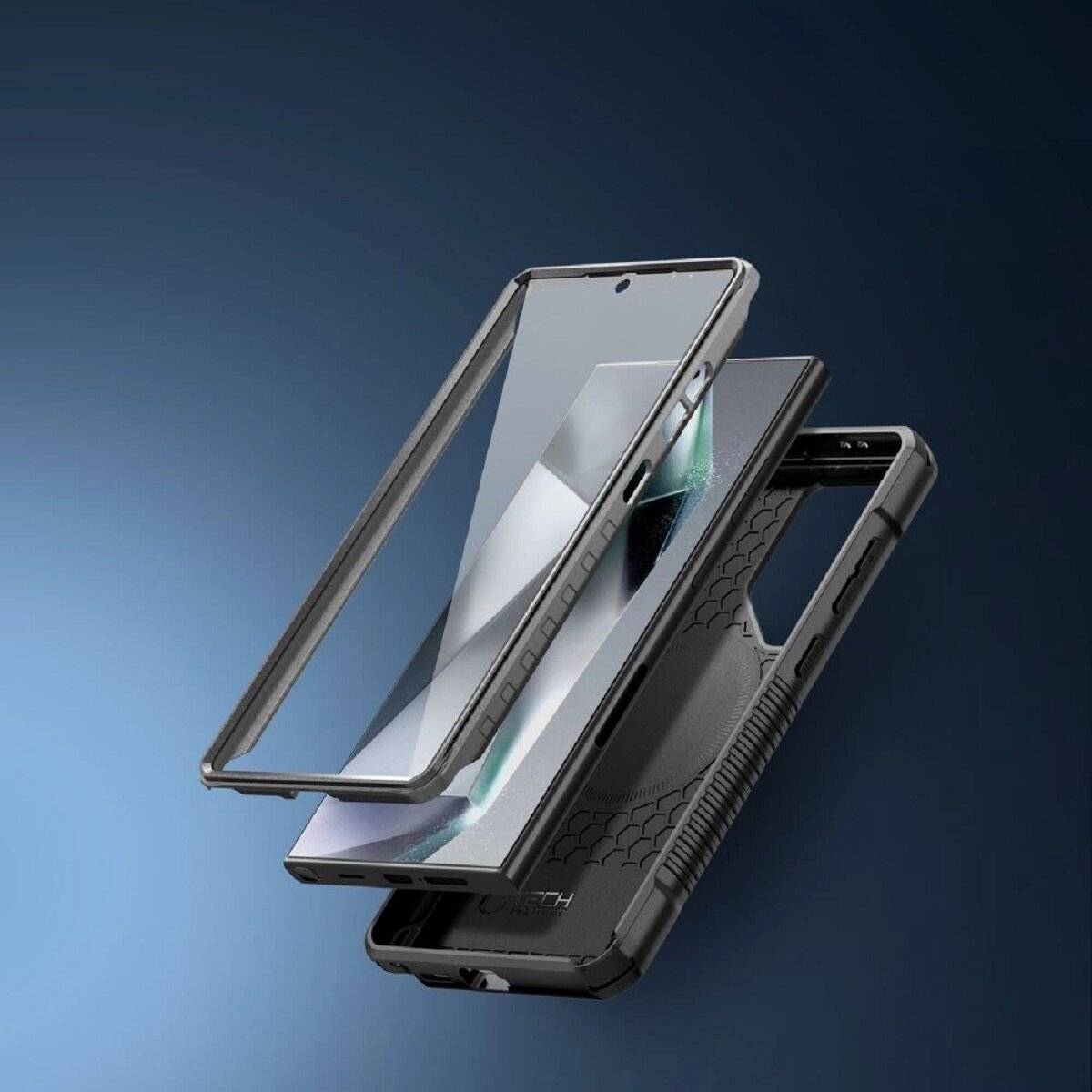 TechProtect Kevlar Handyhülle 360° rundum Schutz Smartphone Hülle Kompatibel mit Samsung Galaxy S24