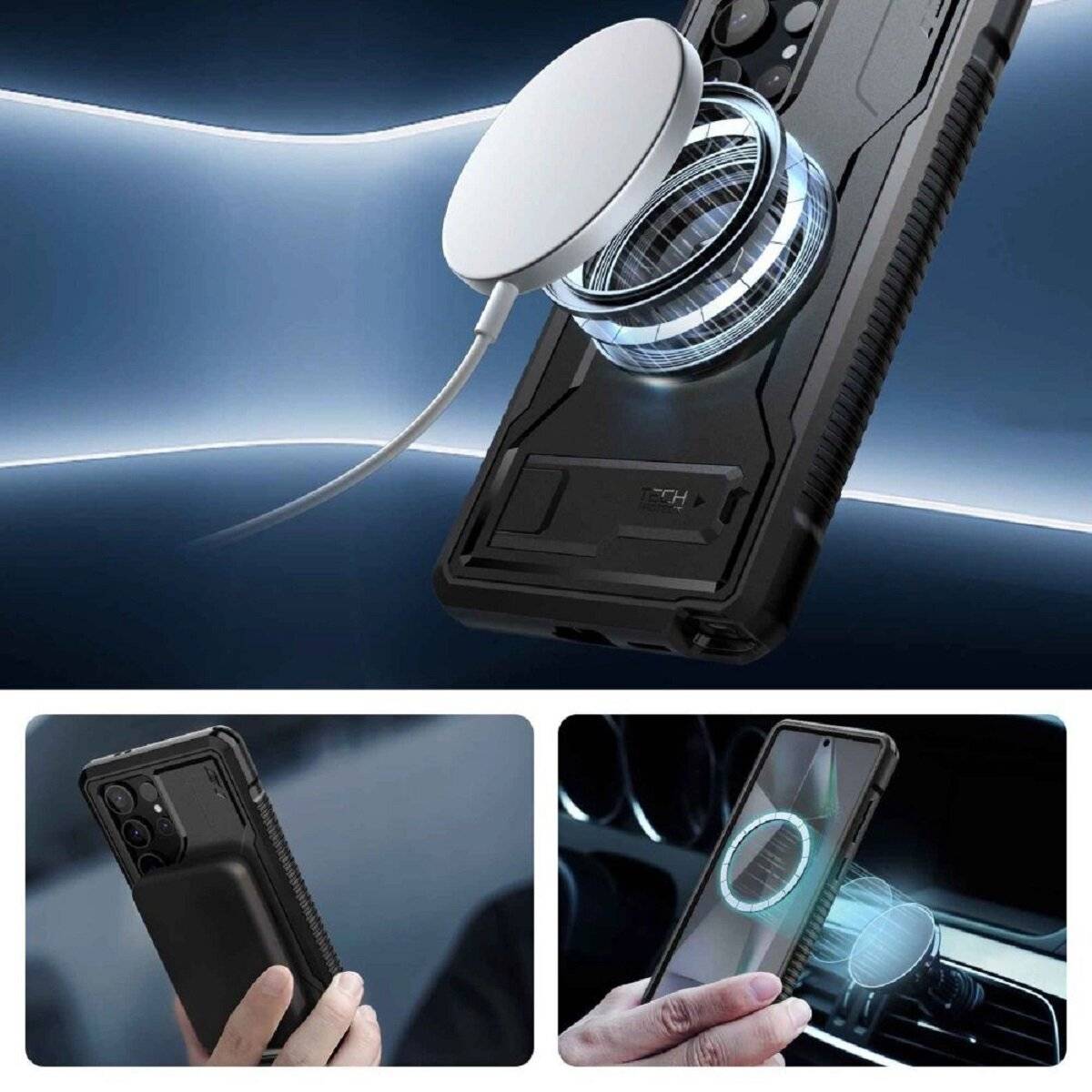 TechProtect Kevlar Handyhülle 360° rundum Schutz Smartphone Hülle Kompatibel mit Samsung Galaxy S24
