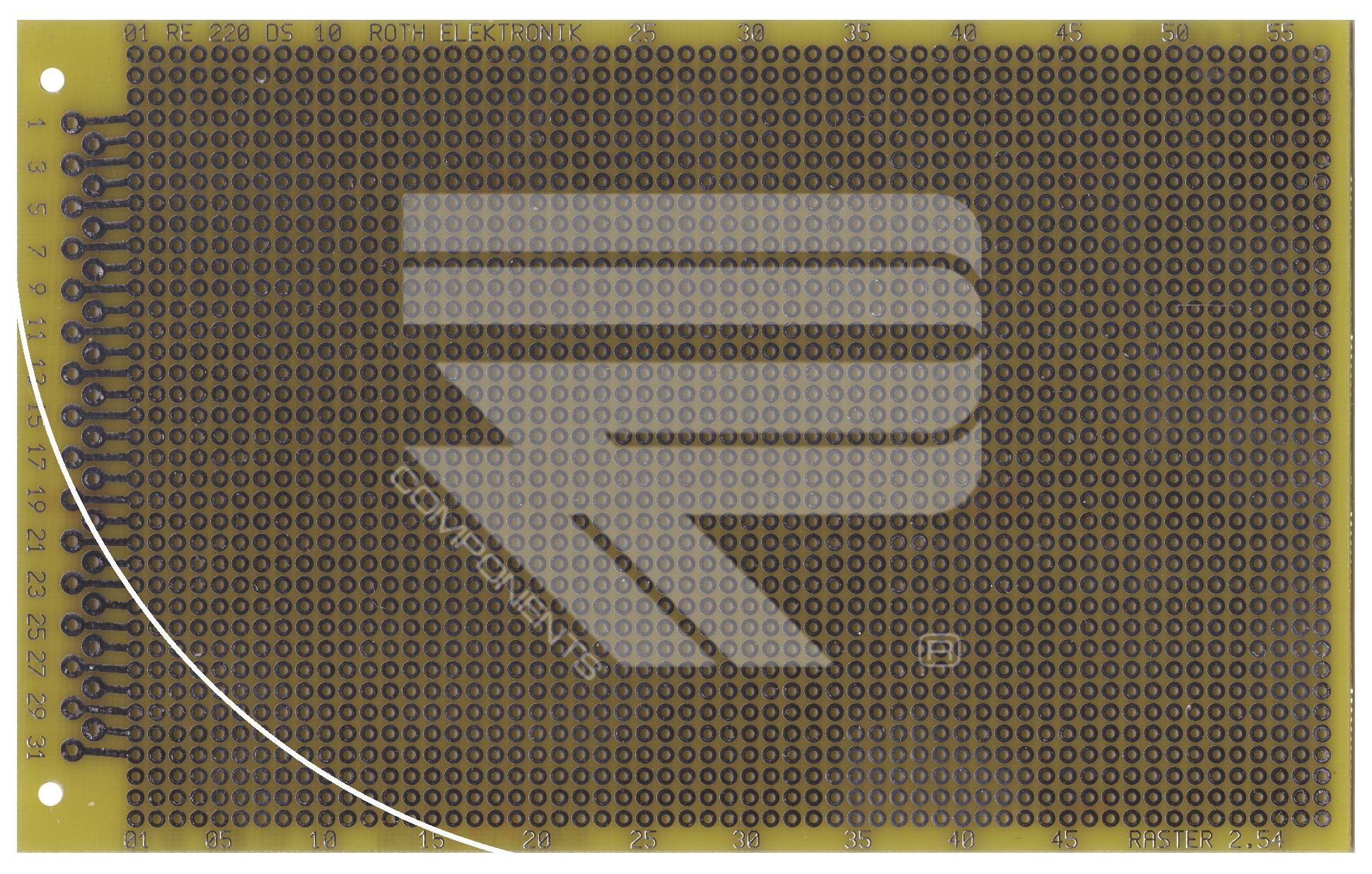 Roth Elektronik RE220-LFDS Laborkarte Epoxyd RM 2,54 mm zweiseitig