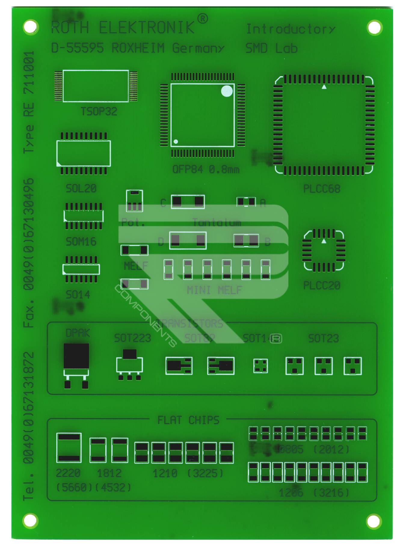 Roth Elektronik RE711001-LF Introductory SMD Lab Card Epoxyd
