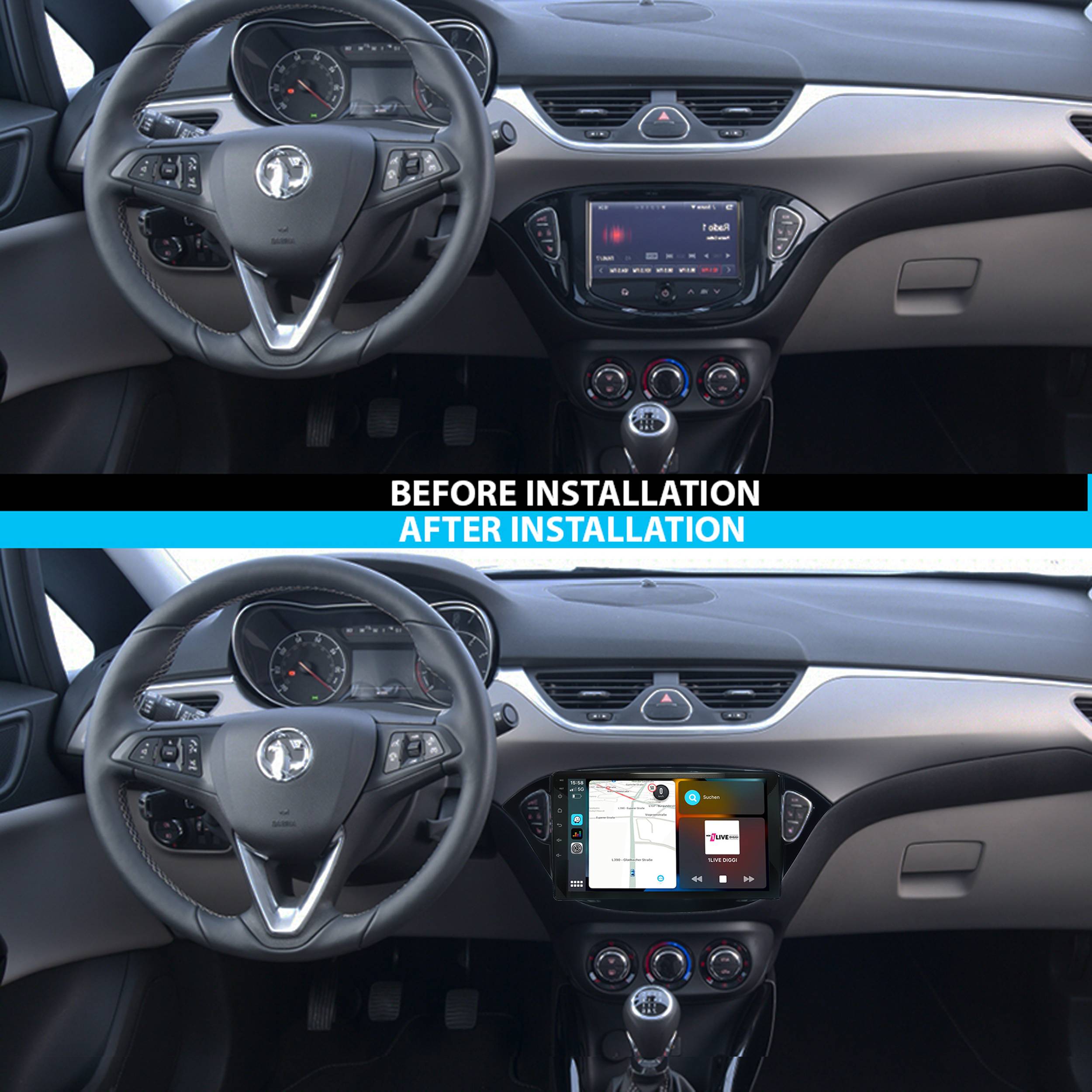 Für Opel Corsa F 19-23 9" Touchscreen Android Autoradio Navi GPS CarPlay