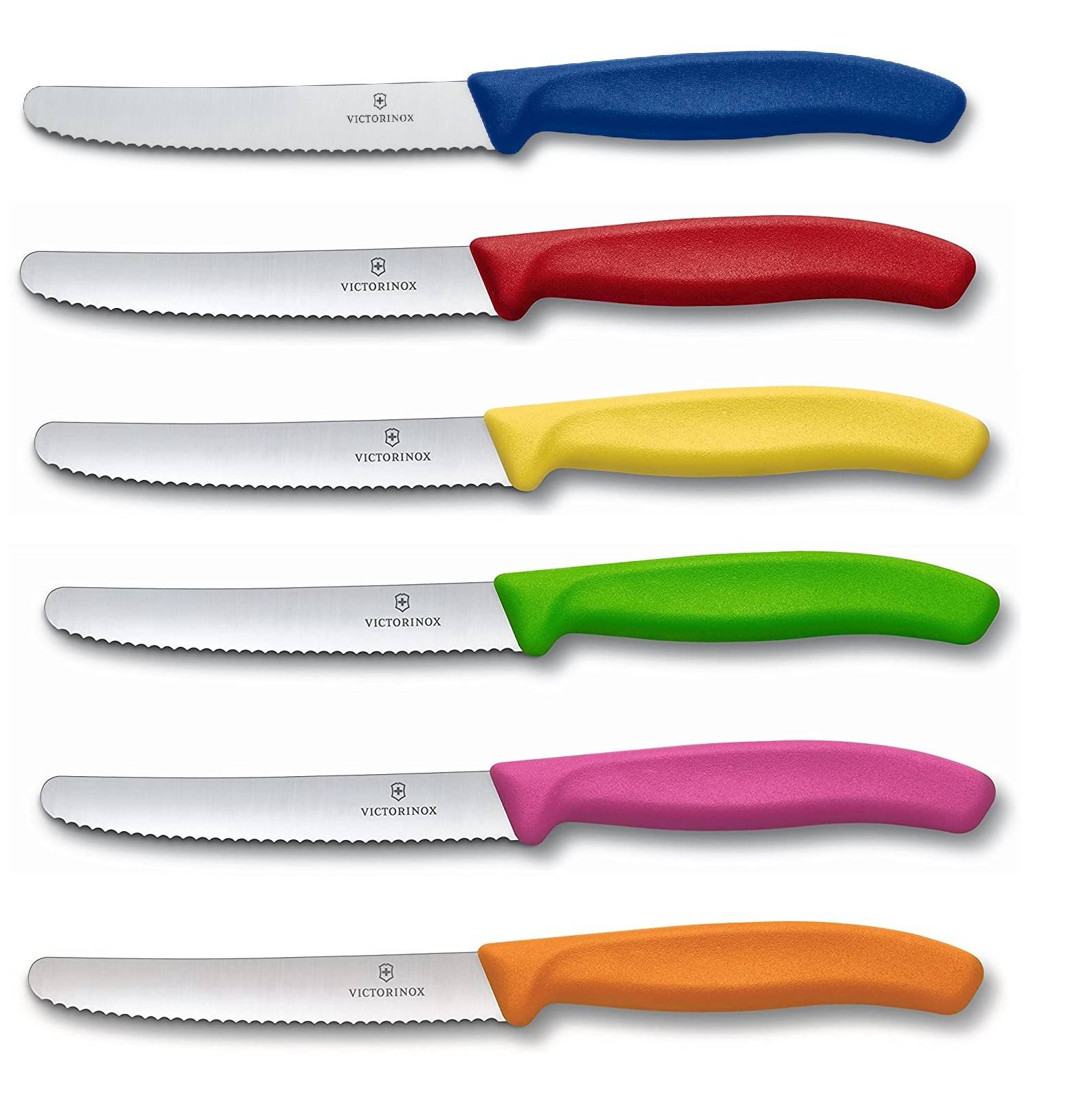 Victorinox | Swiss Classic Tafelmesser | 6er Set | bunte Vielfalt | langlebige Schärfe | komfortabler Griff | optimal für Küche und Esstisch.