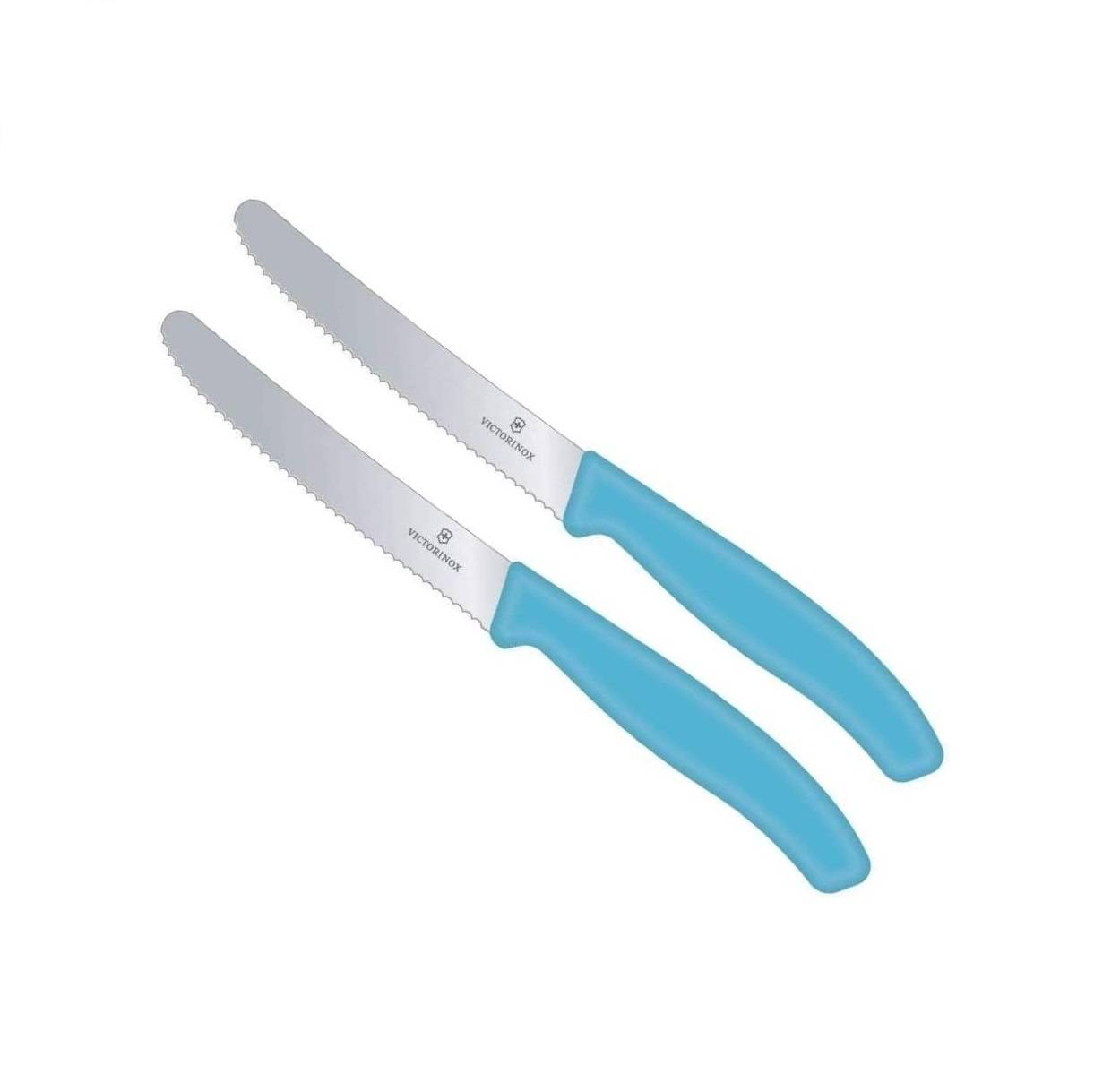 Victorinox | Tafelmesser Set Swiss Classic – Limited Edition | Karibikblau | Wellenschliff | ergonomischer Griff | spülmaschinengeeignet