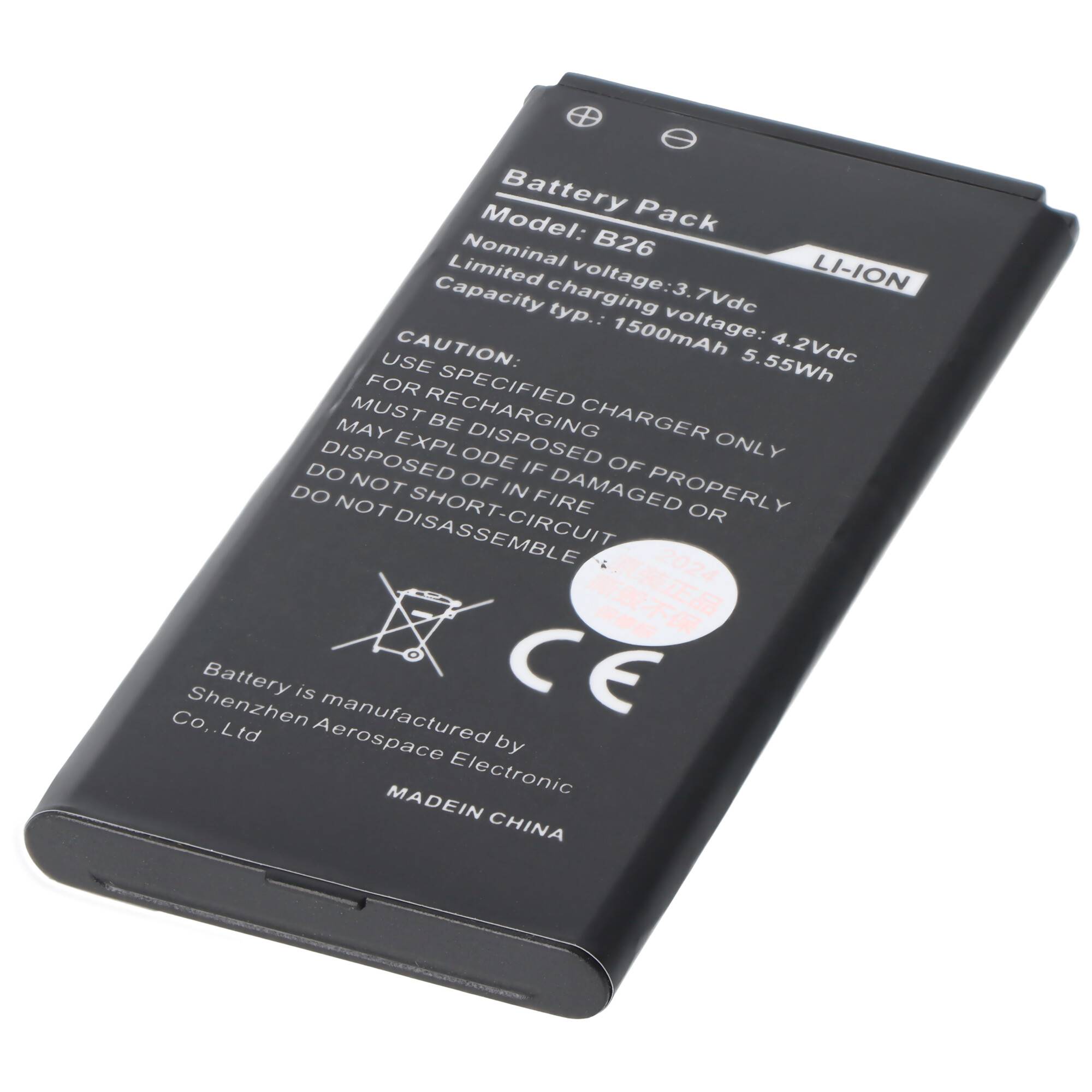 Akku passend für Caterpillar CAT B26 Outdoor Handy, Li-Ion, 3,7 Volt 1500mAh