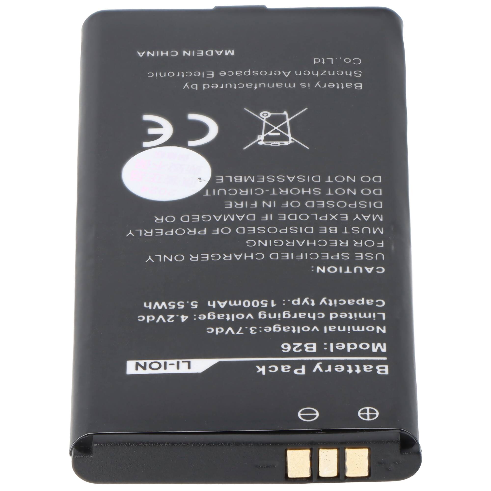 Akku passend für Caterpillar CAT B26 Outdoor Handy, Li-Ion, 3,7 Volt 1500mAh