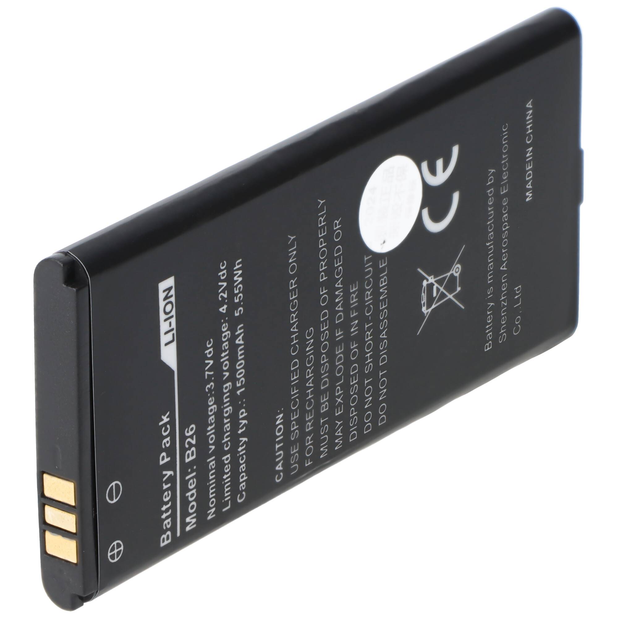 Akku passend für Caterpillar CAT B26 Outdoor Handy, Li-Ion, 3,7 Volt 1500mAh