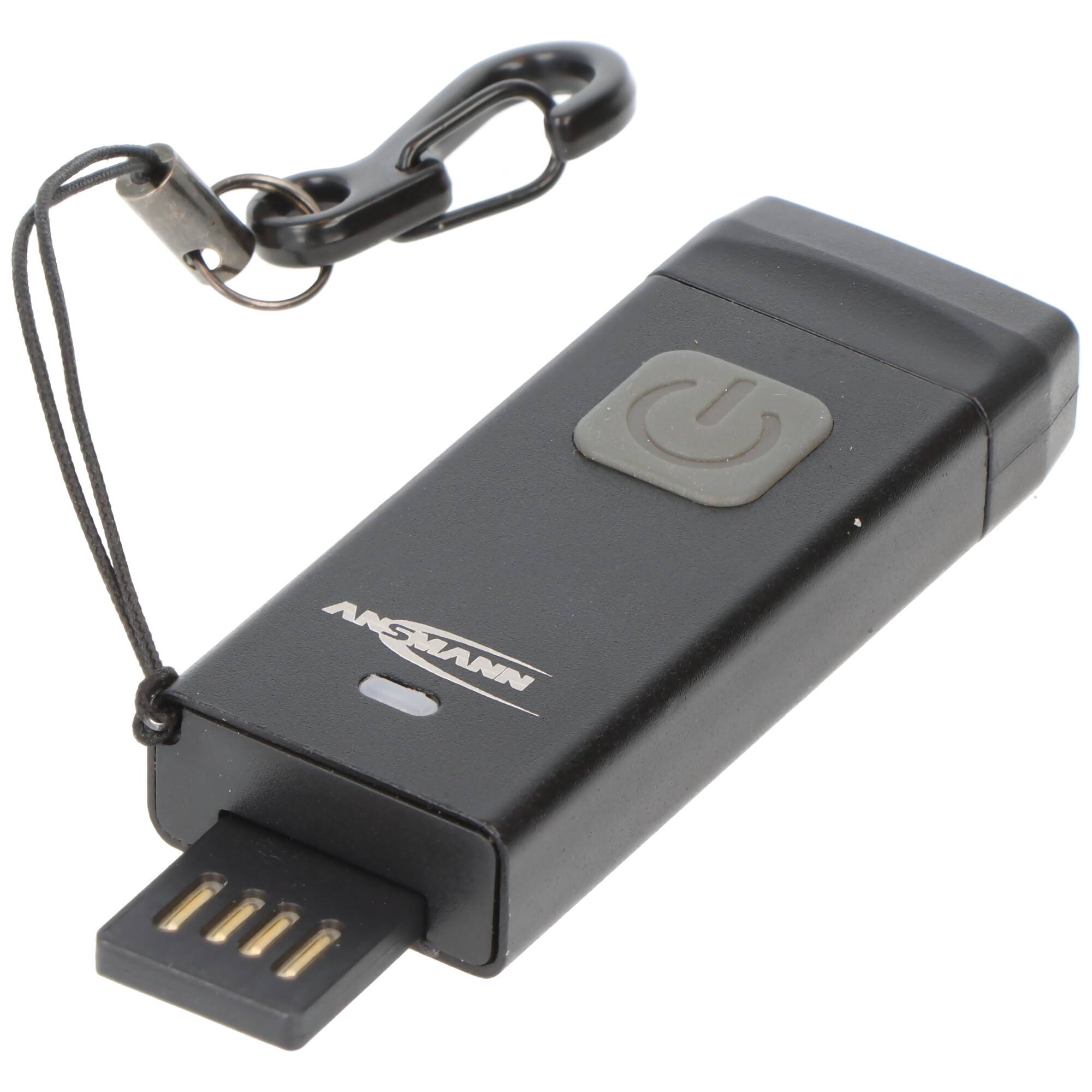 LED-Schlüsselbundleuchte KL80R, integrierter Ladestecker, Taster mit Dimmfunktion, inkl. Schlüsselanhänger