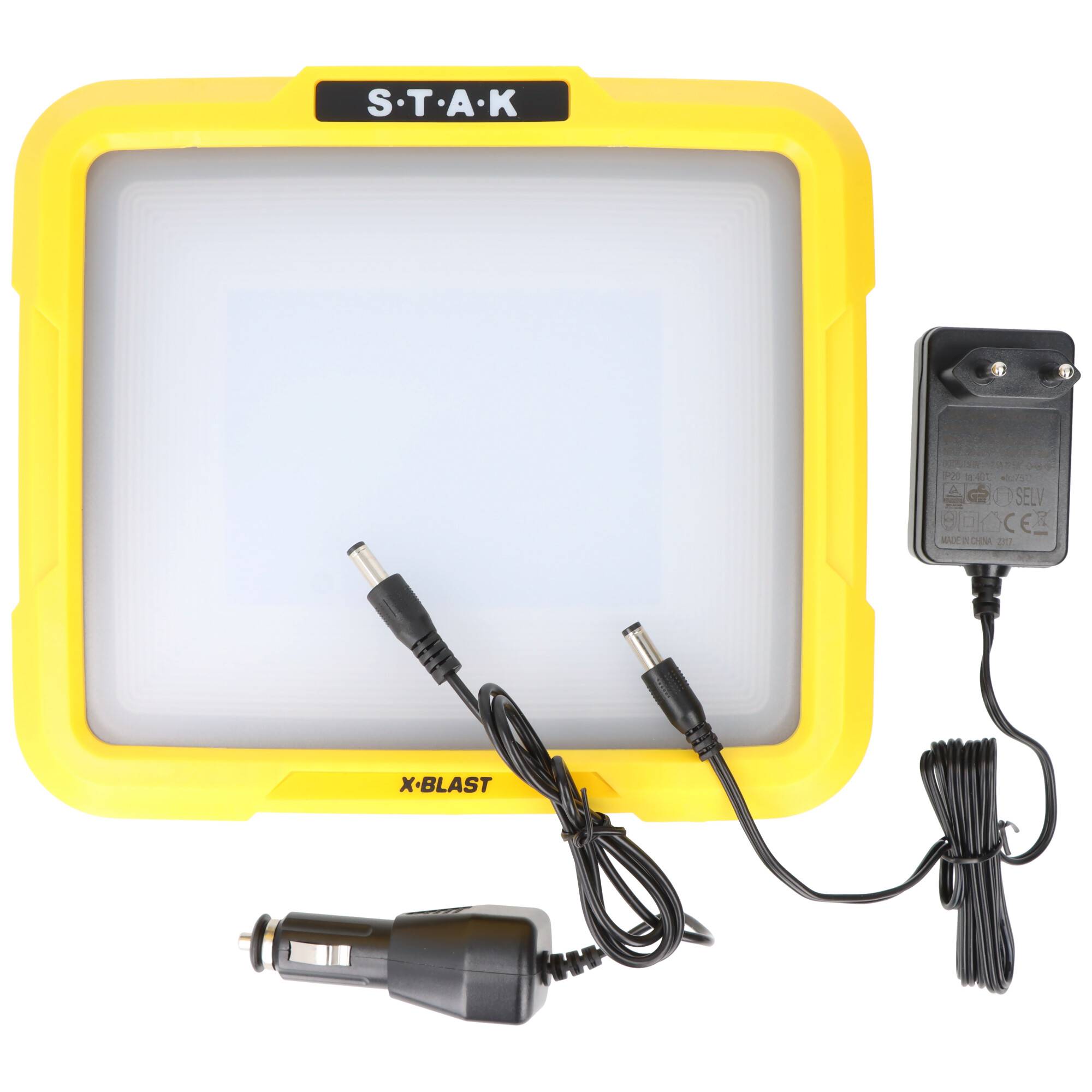 30W LED-Baustrahler X-Blast mit bis zu 2400 Lumen, Powerbank-Funktion, wiederaufladbar, inkl. 12V KFZ-Ladegerät