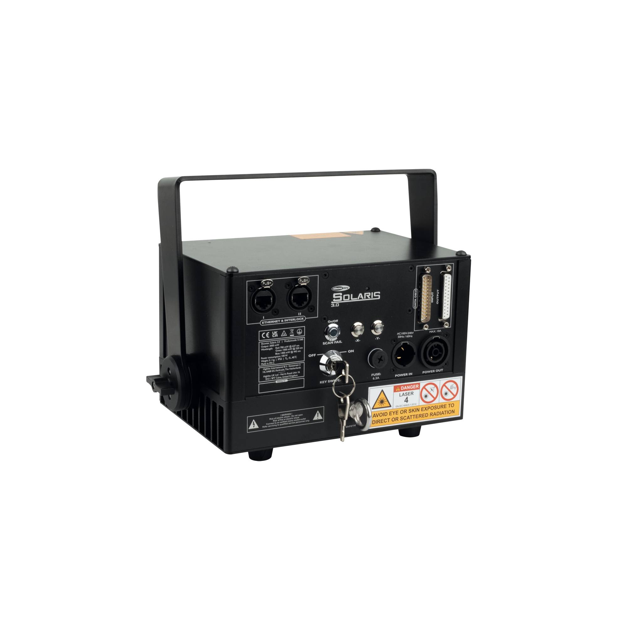 Showtec Solaris 3.0 High-Power RGB-Laser mit ILDA-Steuerung