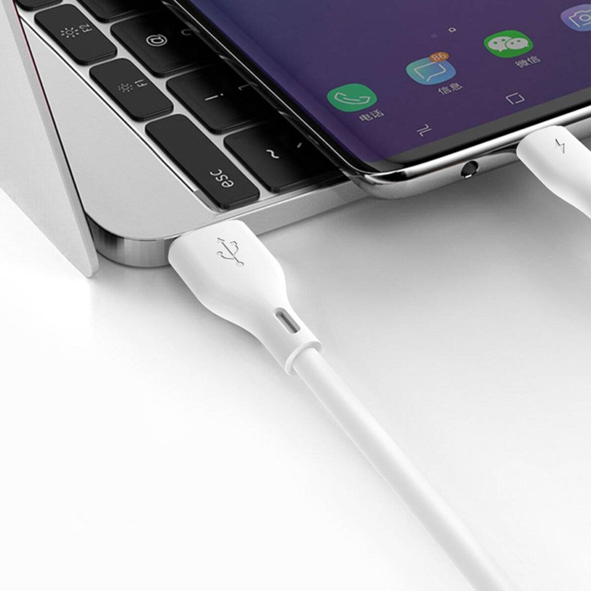 Dudao L2L USB-A / Lightning 3A Kabel 2m - Weiß