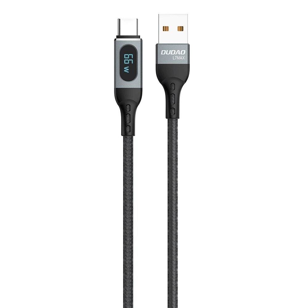 Dudao L7Max USB - USB-Typ-C-Kabel Schnellladung PD 66W 1m Display Schwarz