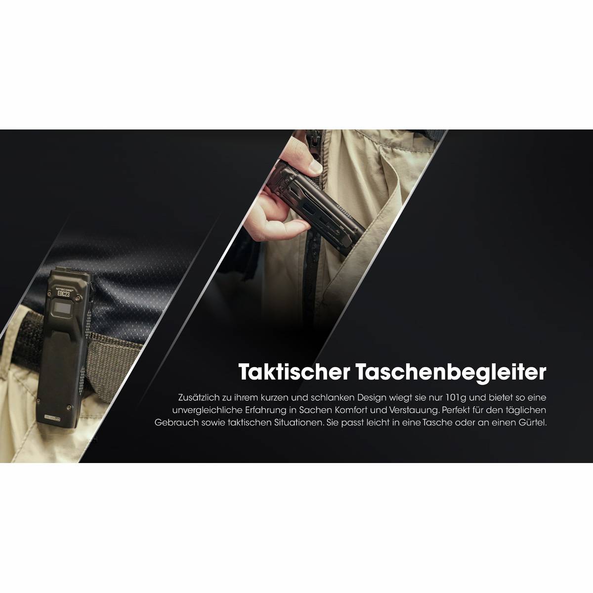 Nitecore EDC23 SABER Taschenlampe 2500 Lumen - Schwarz
