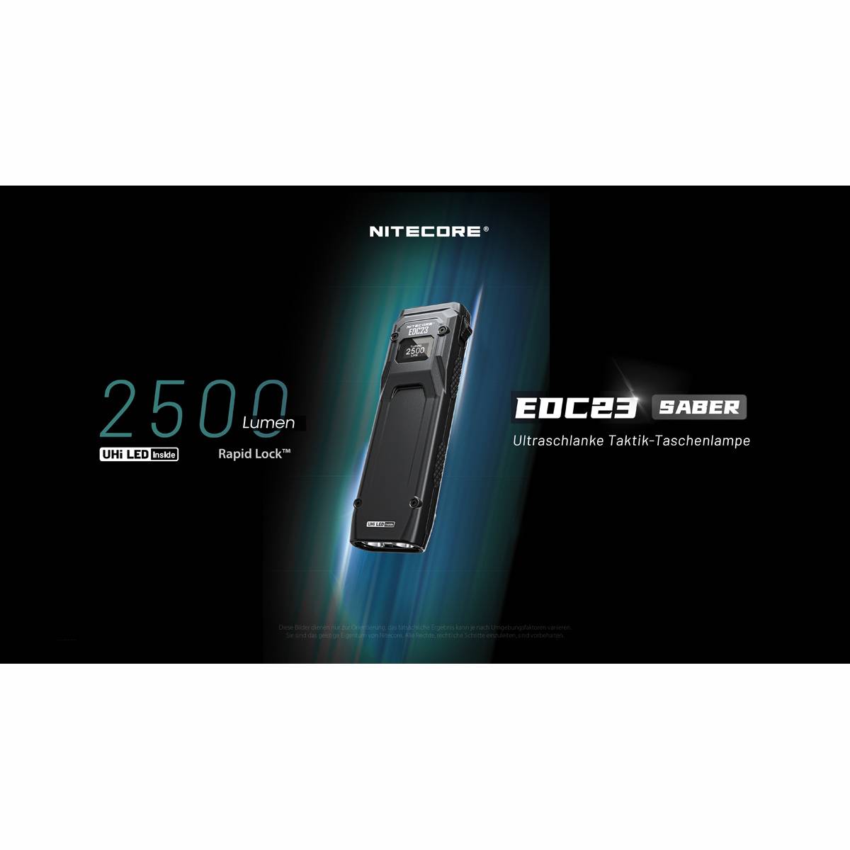 Nitecore EDC23 SABER Taschenlampe 2500 Lumen - Schwarz