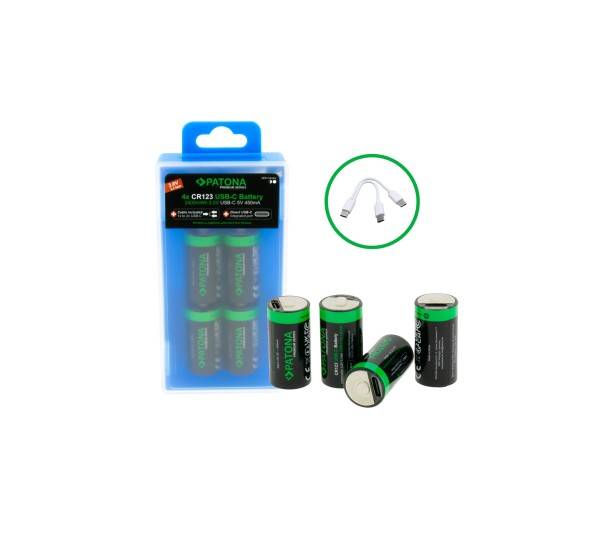 4x PATONA Premium Wiederaufladbare Zelle – 3,7 V 2960 mWh – inkl. Ladekabel
