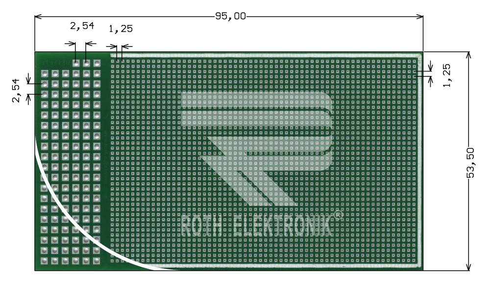 Roth Elektronik RE434-LF SMD Laborkarte Epoxyd RM 1,25 mm durchkontaktiert