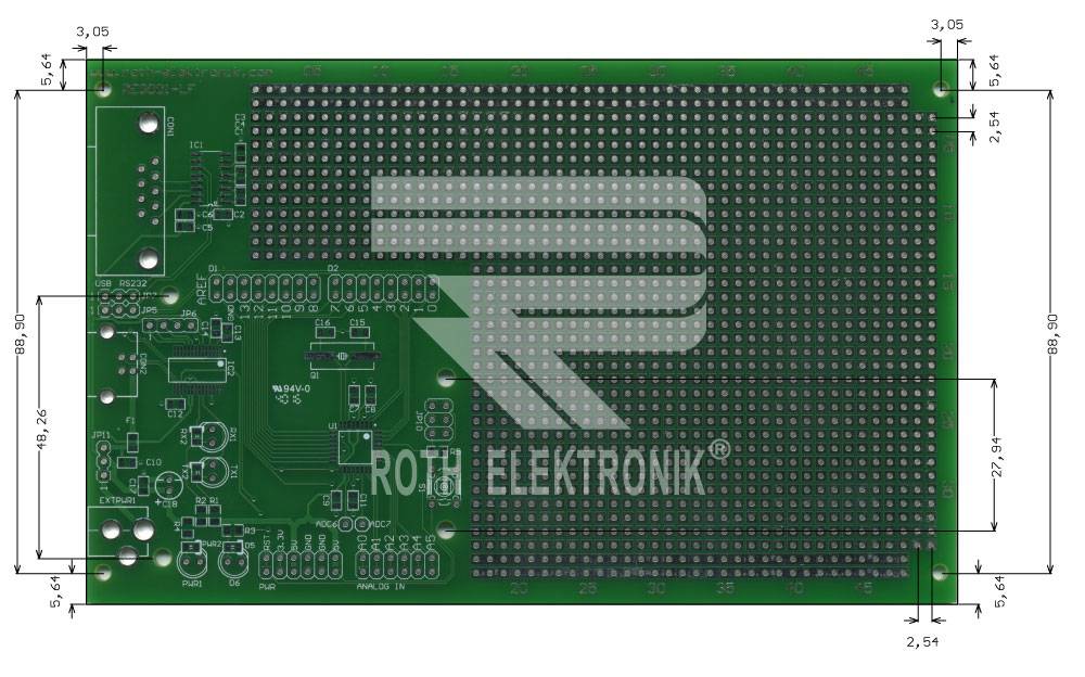 Roth Elektronik RE3001-LF Laborkarte für Arduino-Anwendungen