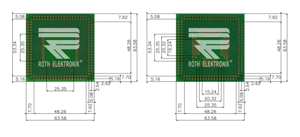 Roth Elektronik RE460-04 SMD-Adapter QFP 144, 160, 100, 132, 164