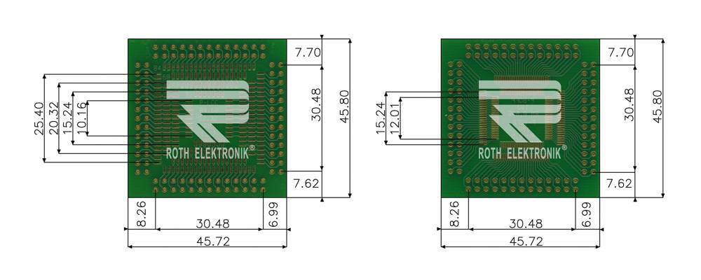 Roth Elektronik RE460-05 SMD-Adapter QFP 32, 52, 68, 84, 100, 100