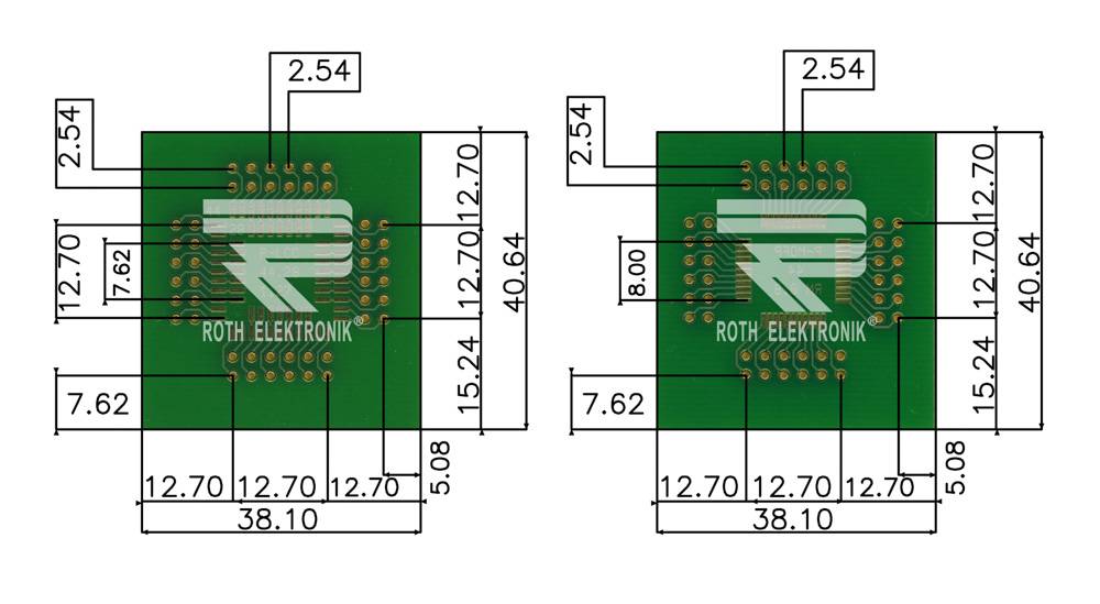 Roth Elektronik RE460-06 SMD-Adapter PLCC 28, 44/1,27 - 44/0,8