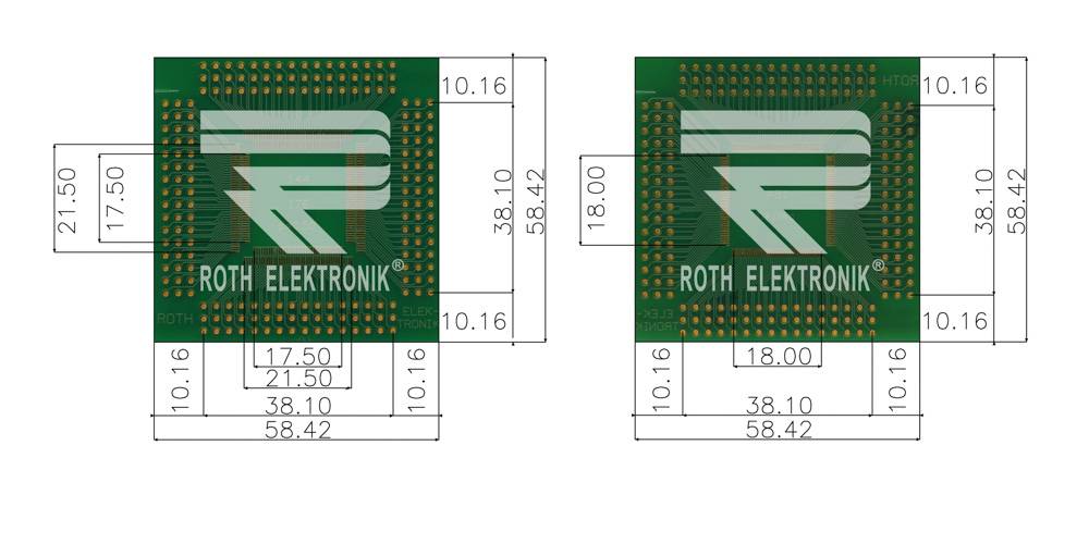 Roth Elektronik RE470-05 SMD-Adapter QFP 184/0,4 - 144,176/0,5