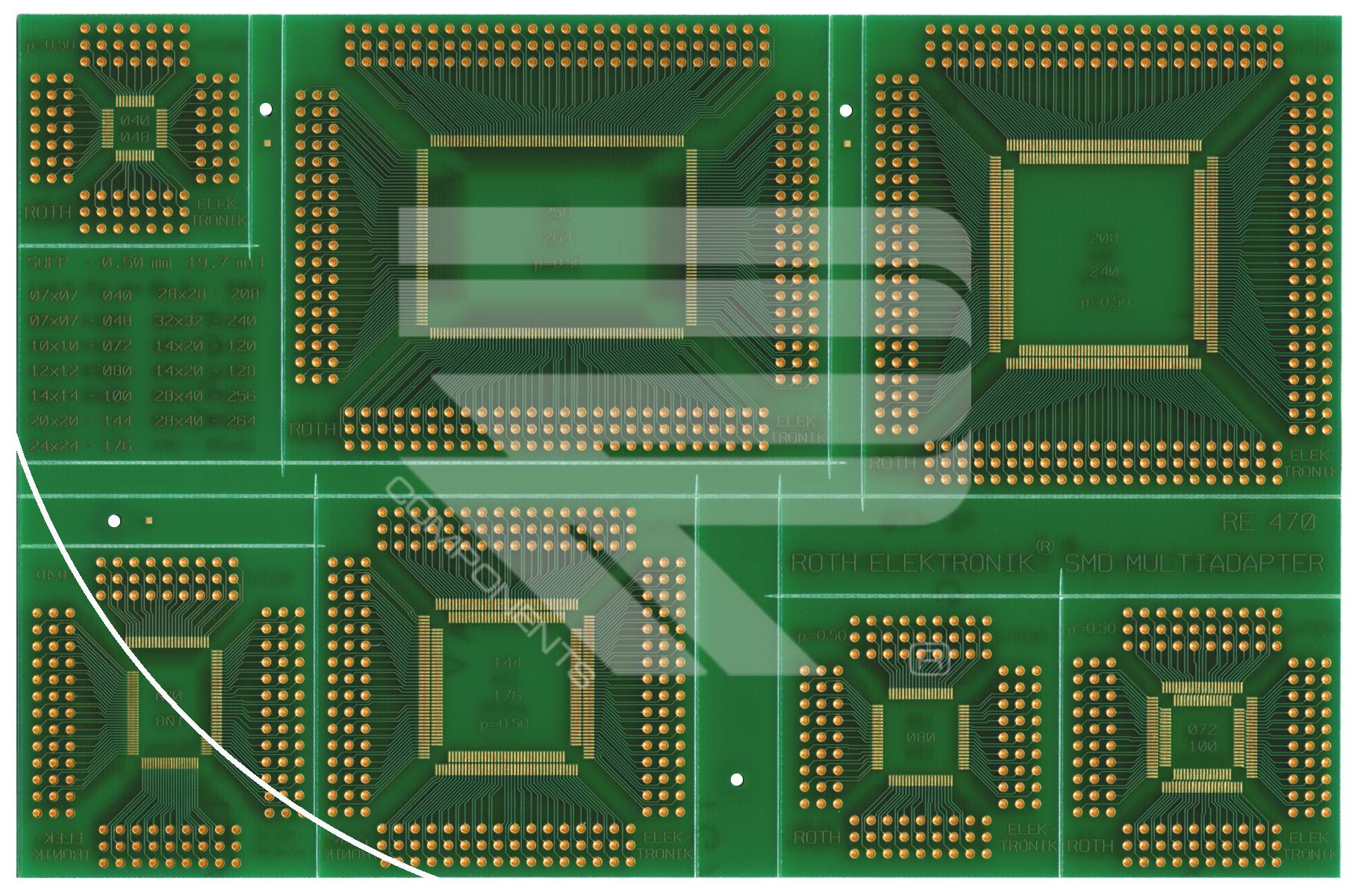Roth Elektronik RE470 SMD Multiadapter Epoxyd Chem. Au QFP