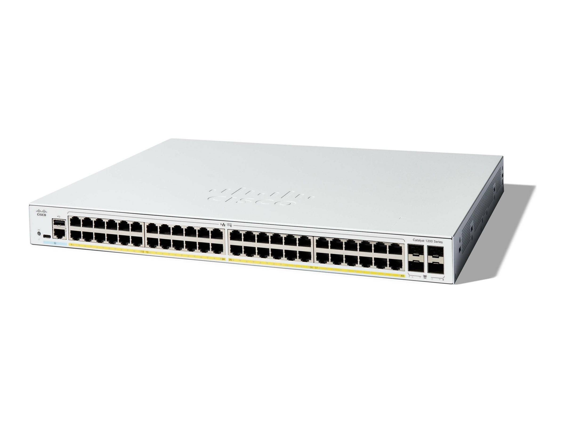 CISCO Catalyst 1200 48-Port Switch / PoE+ with 375W power budget / 4 x 1G SFP Uplinks