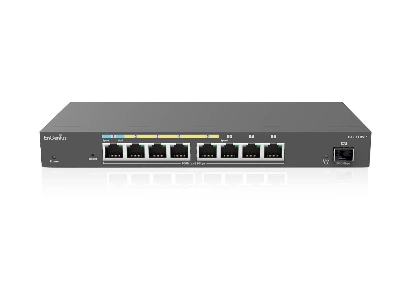 EnGenius Switch full managed Switch Extender 8 Port • 8x 1 GbE • 4x PoE at • 1x SFP • EXT1109P• EnGenius Cloud