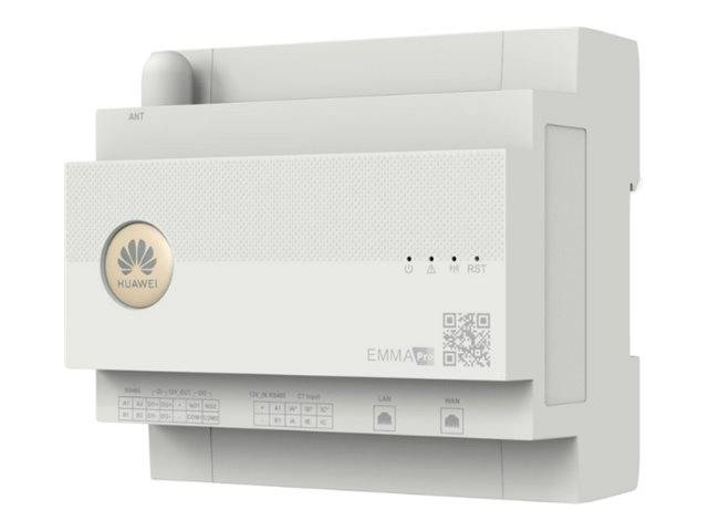 Huawei-Netzwerkgerät mit einem QR-Code, mehreren Anschlüssen und Statusanzeigen.