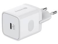Weiß USB-C Wandladegerät mit zweipoliger europäischer Steckdose.