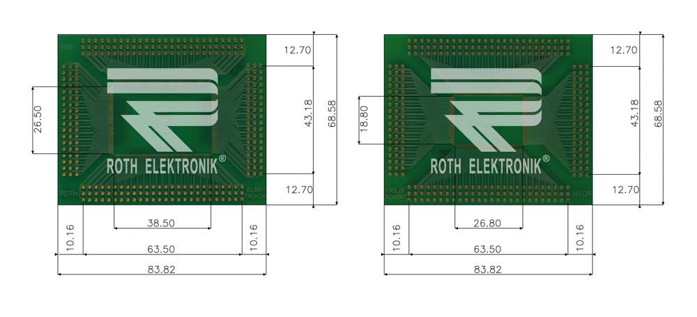 Roth Elektronik RE470-06 SMD-Adapter QFP224,232/0,4 - 264,256/0,5