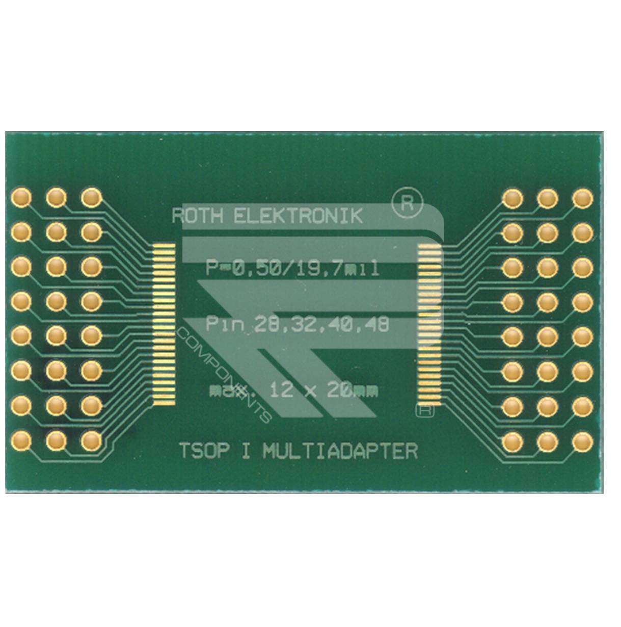 Roth Elektronik RE900-02 Adapter TSOP I 28, 32, 40, 48 Pins 0,50 mm Pitch