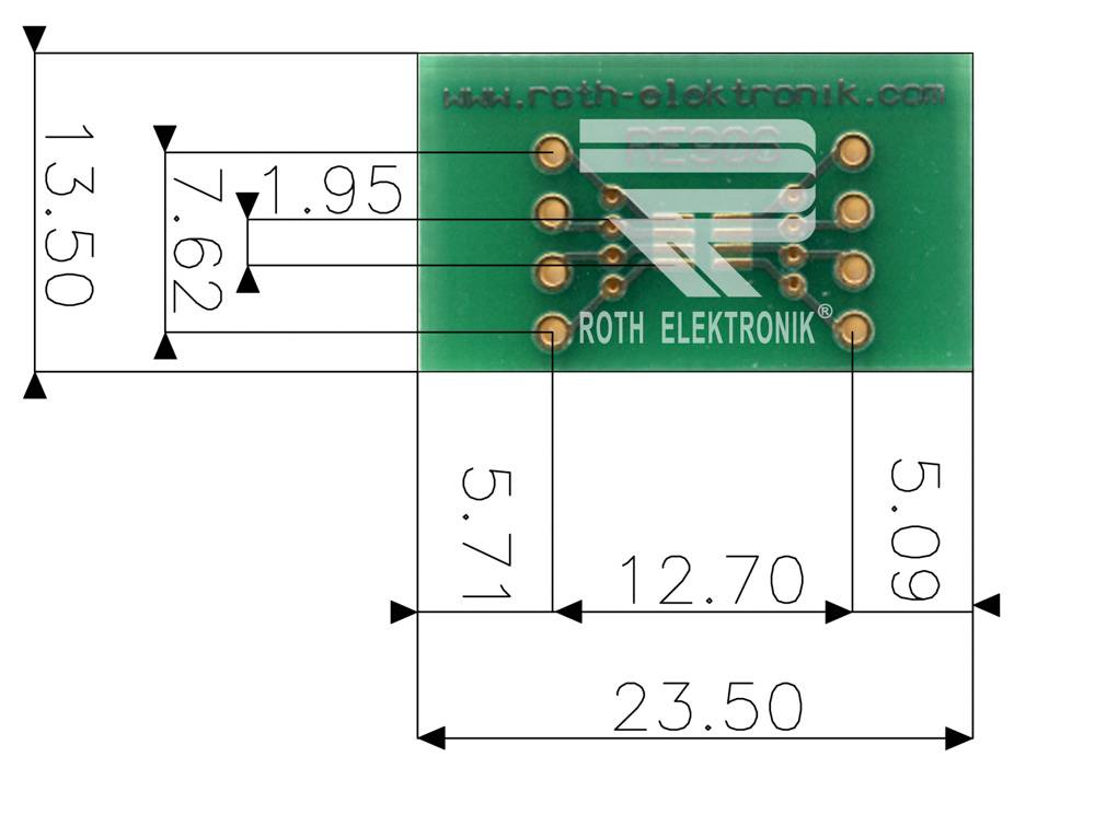 Roth Elektronik RE906 SMD Multiadapter, SC70, 13,5x23,5mm