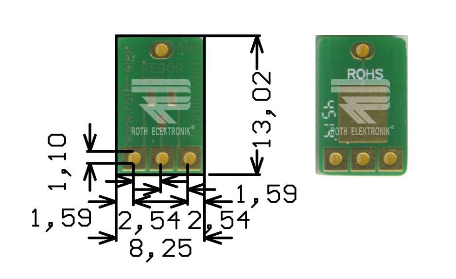 Roth Elektronik RE909 Adapter SOT23-3 0,95 mm Pitch RM 2,54 mm