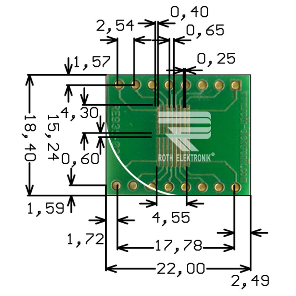 Roth Elektronik RE931-02ST Adapter SSOP 16 Pins 0,65 mm Pitch einreihig