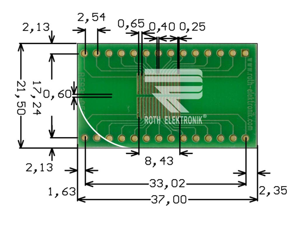 Roth Elektronik RE931-05ST Adapter SSOP 28 Pins 0,65 mm Pitch einreihig