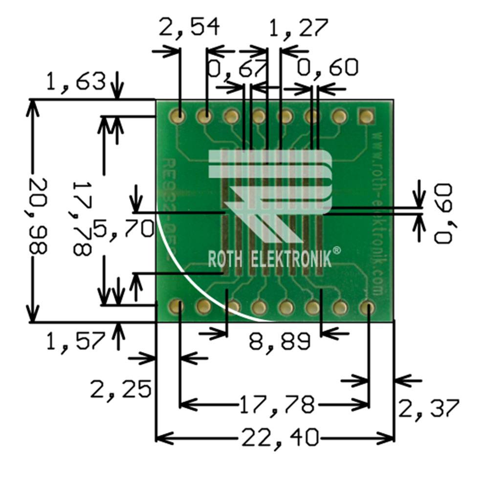 Roth Elektronik RE932-05ST Adapter SO 16w Pitch 1,27 mm einreihig