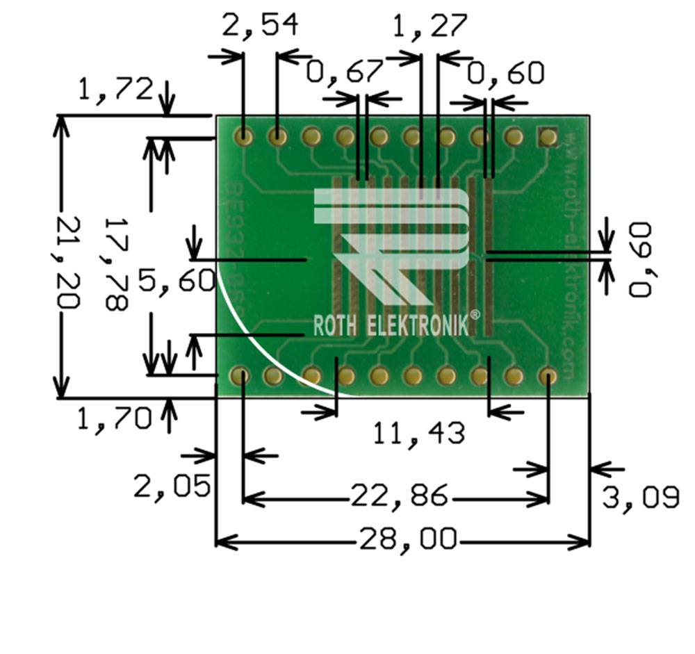 Roth Elektronik RE932-06ST Adapter SO 20w Pitch 0,65 mm einreihig